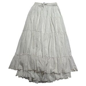 Kitteny Prairie Maxi Skirt in White
